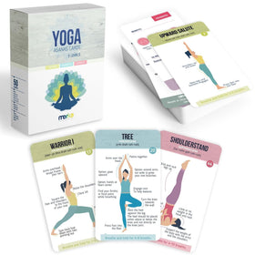 Merka Yoga Cards deck spread to reveal 50 poses for guided practice