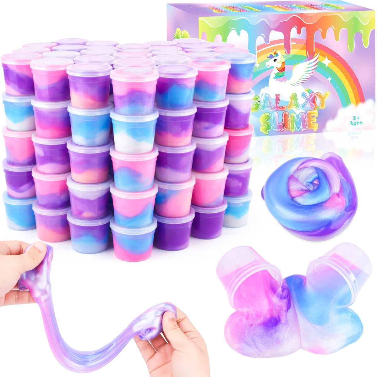 MermaidSlime 118-pack galaxy slime kit in bright colors for party favors