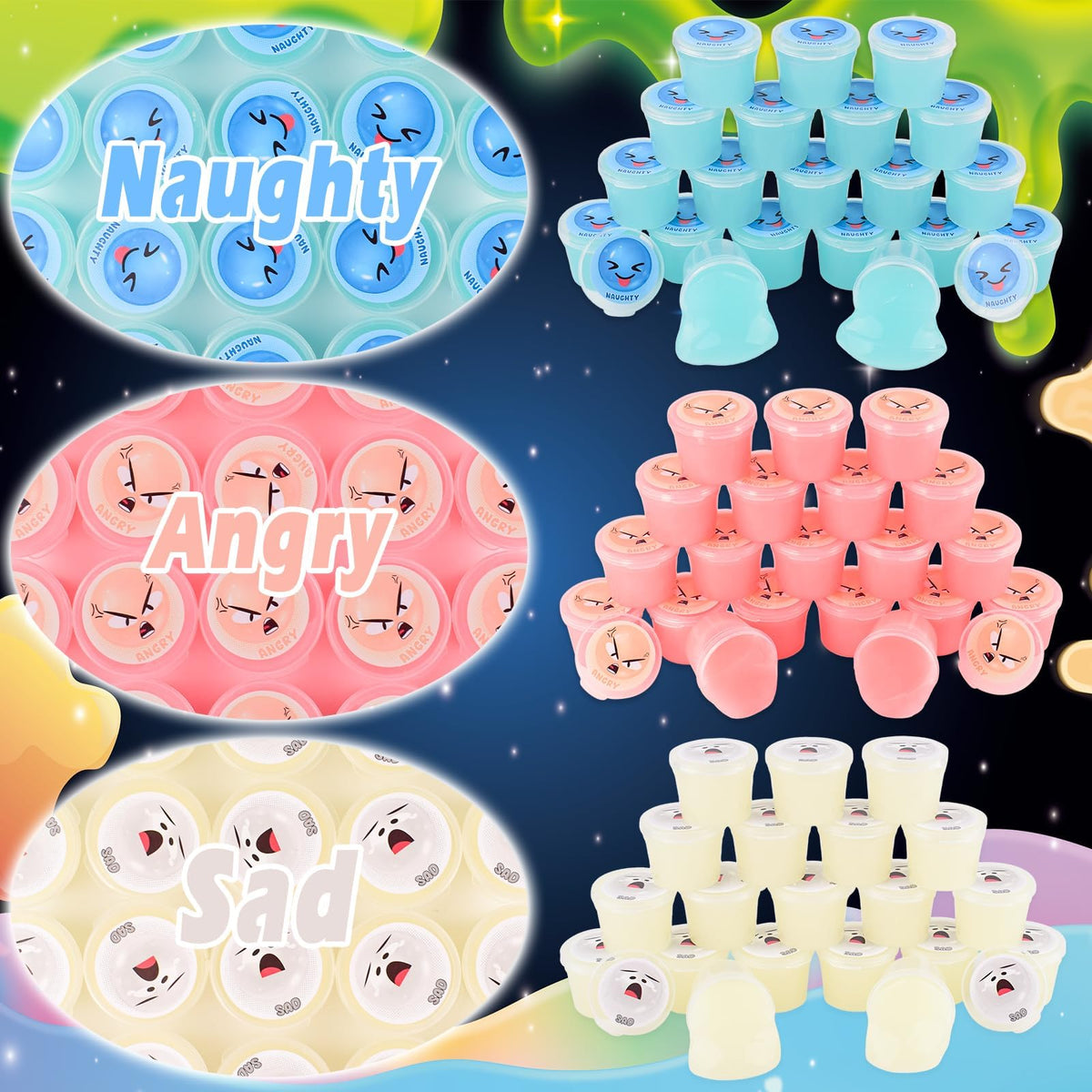 MERMAIDSLIME party favors bag with colorful mini slime samples
