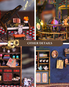 Merrifete Steampunk Train Station movable-train demonstrates pull-out action
