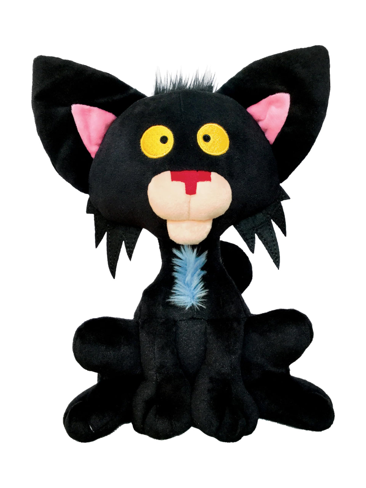 MerryMakers Bad Kitty 11-inch plush with embroidered eyes and black fur