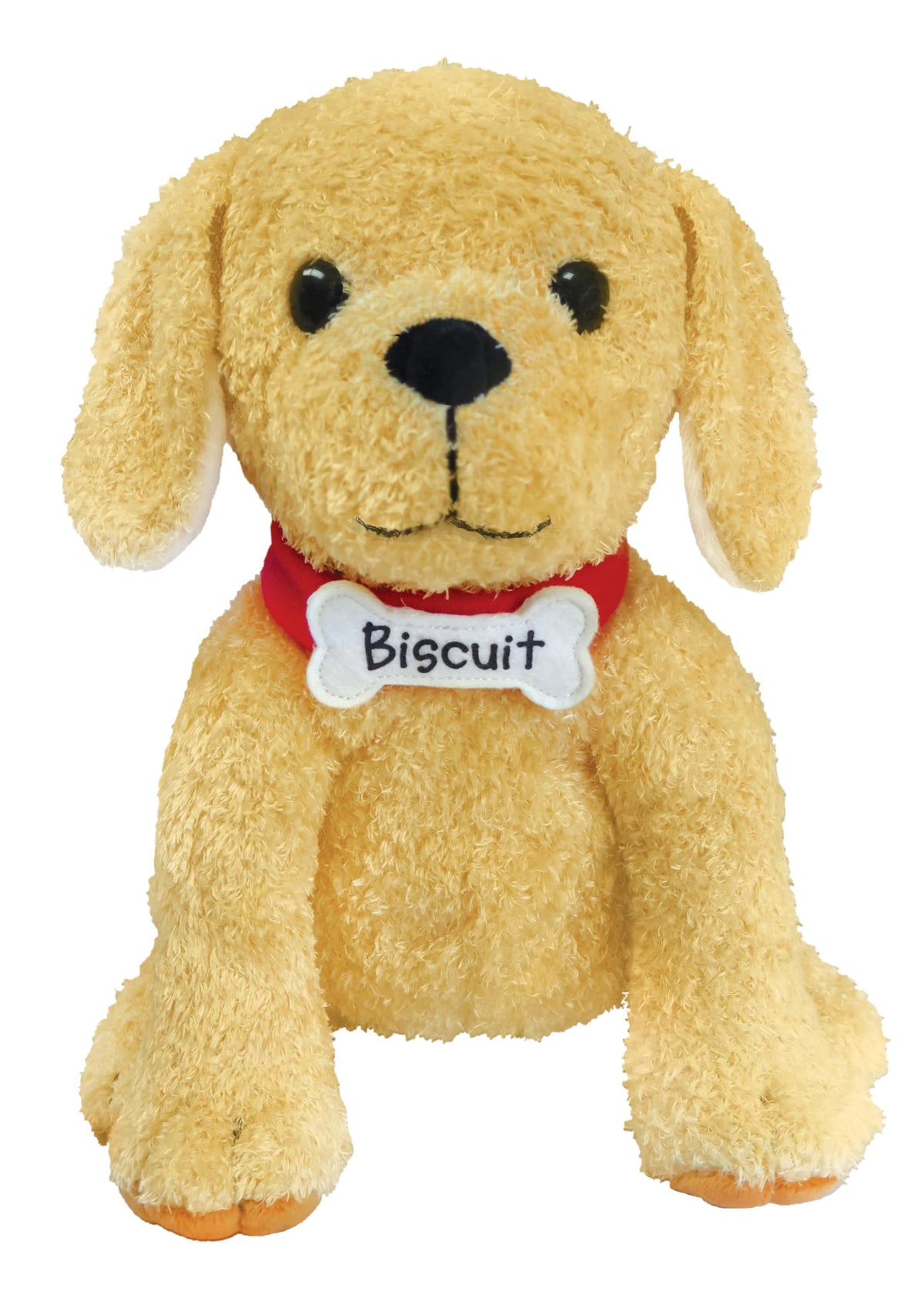 MerryMakers Biscuit plush doll, 10-inch yellow, ideal cuddle companion for story time.