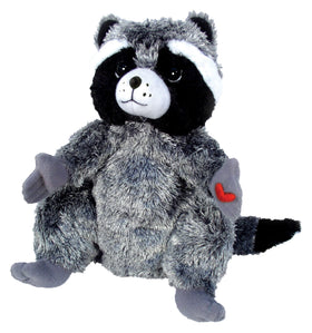 MerryMakers Chester Raccoon plush doll, soft and comforting for bedtime hugs.