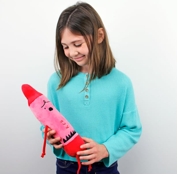 MerryMakers Day the Crayons Quit blue plush crayon, ideal for imaginative play.
