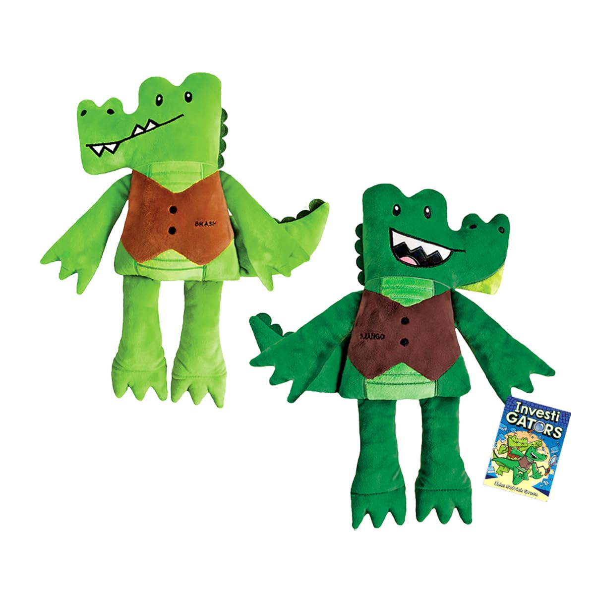 Brash side of MerryMakers Investigators Flip Doll, ultra-soft plush with embroidered vest, ideal for cozy mystery play