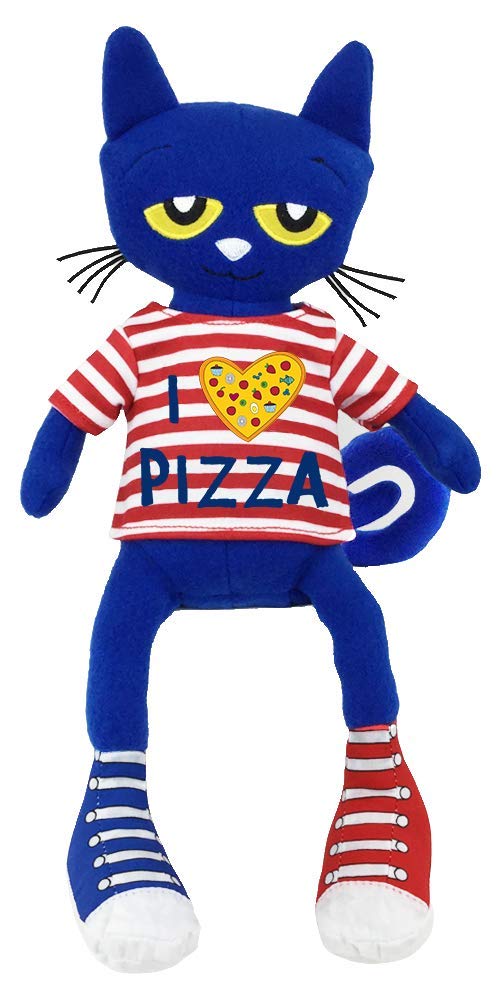 MerryMakers Pete the Cat pizza party plush blue cat ready for hugs and playtime.