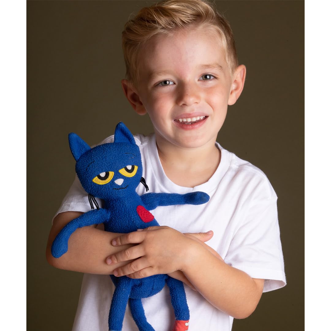 Pete the Cat plush in a playful sitting pose, perfect for storytelling.