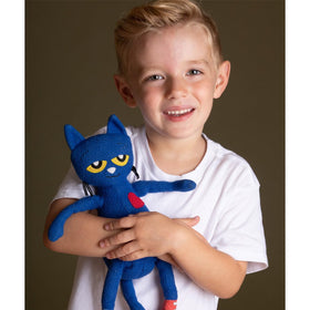 Pete the Cat plush in a playful sitting pose, perfect for storytelling.