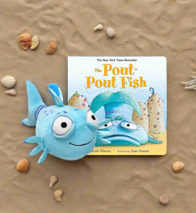 MerryMakers Pout-Pout Fish doll close-up smiling face, inviting cuddle and imaginative play.