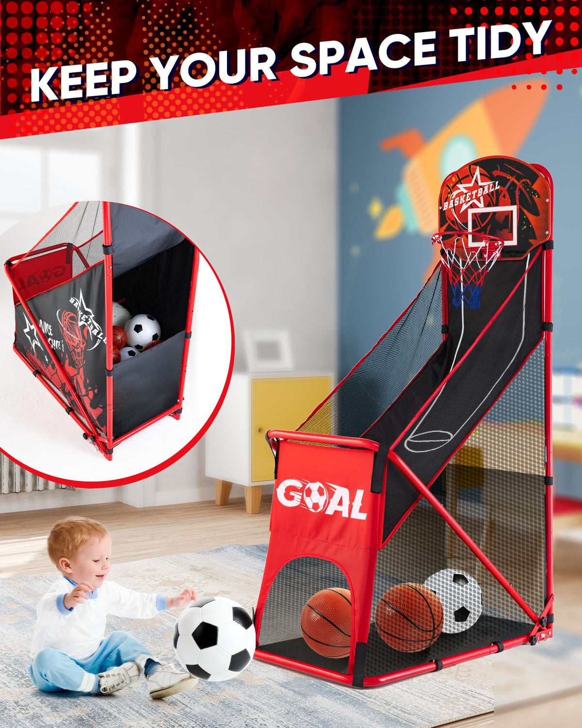 MerryMove air pump included for convenient on‑the‑spot inflation.