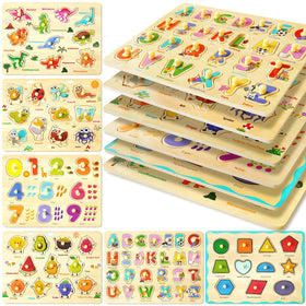 MerryPony alphabet peg puzzle enhances early literacy and coordination.