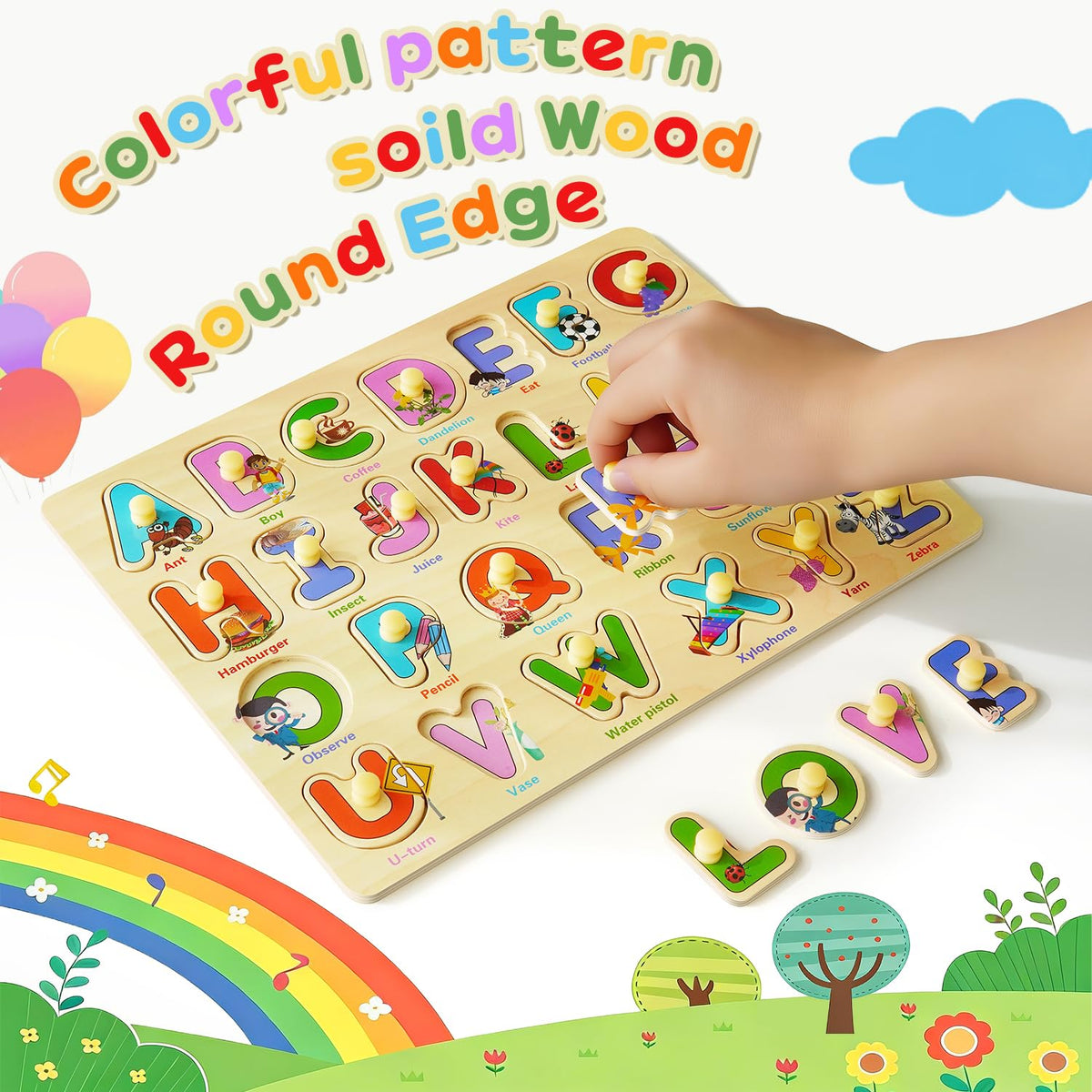 MerryPony fruit peg puzzle introduces colors and motor practice.