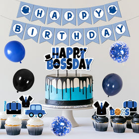 Merrystorm Boss Baby cake toppers add charm to the cake table.
