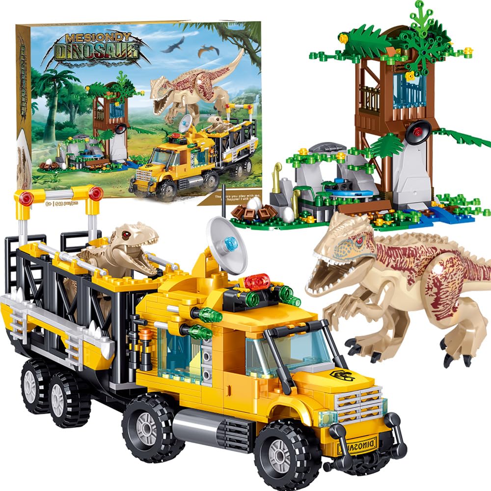 Mesiondy dinosaurs-building-truck: sturdy transport toy for imaginative jungle play.