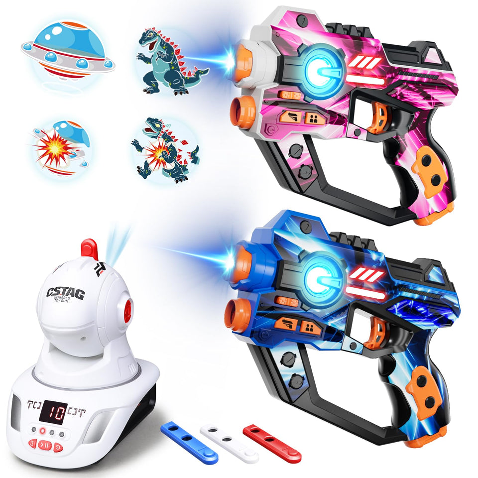 mesproud electronic tag guns set, 2-player action for family fun and friendly competition.