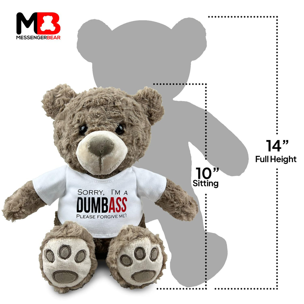 Messenger Bear premium fur and safe stuffing highlighted for durability