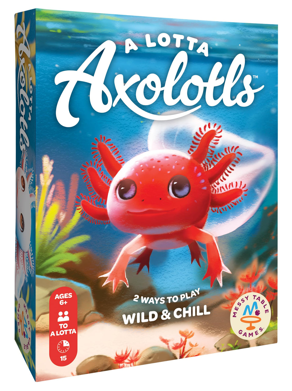 Messy Table Games A Lotta Axolotls card deck for fast, screen-free family fun