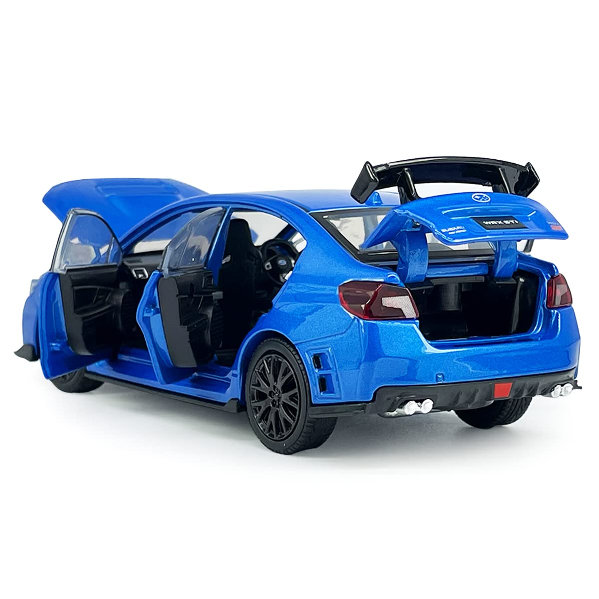 Metanyl 2016 Impreza WRX STI S207 blue diecast with turning front wheels for lifelike posing