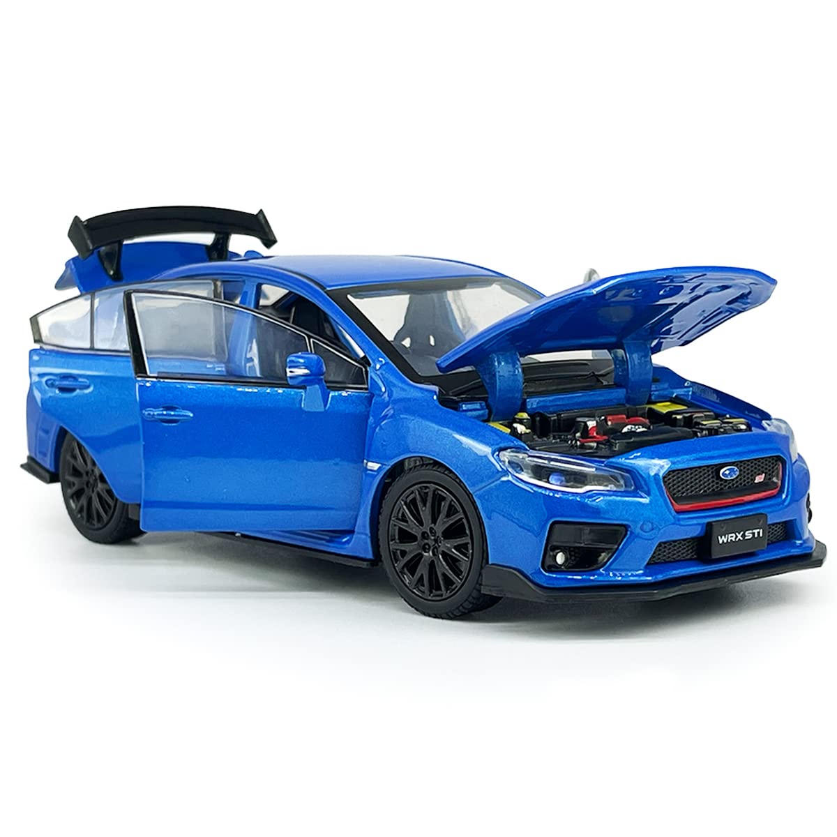 Metanyl 2016 Impreza WRX STI S207 blue diecast with trunk open for display ideas