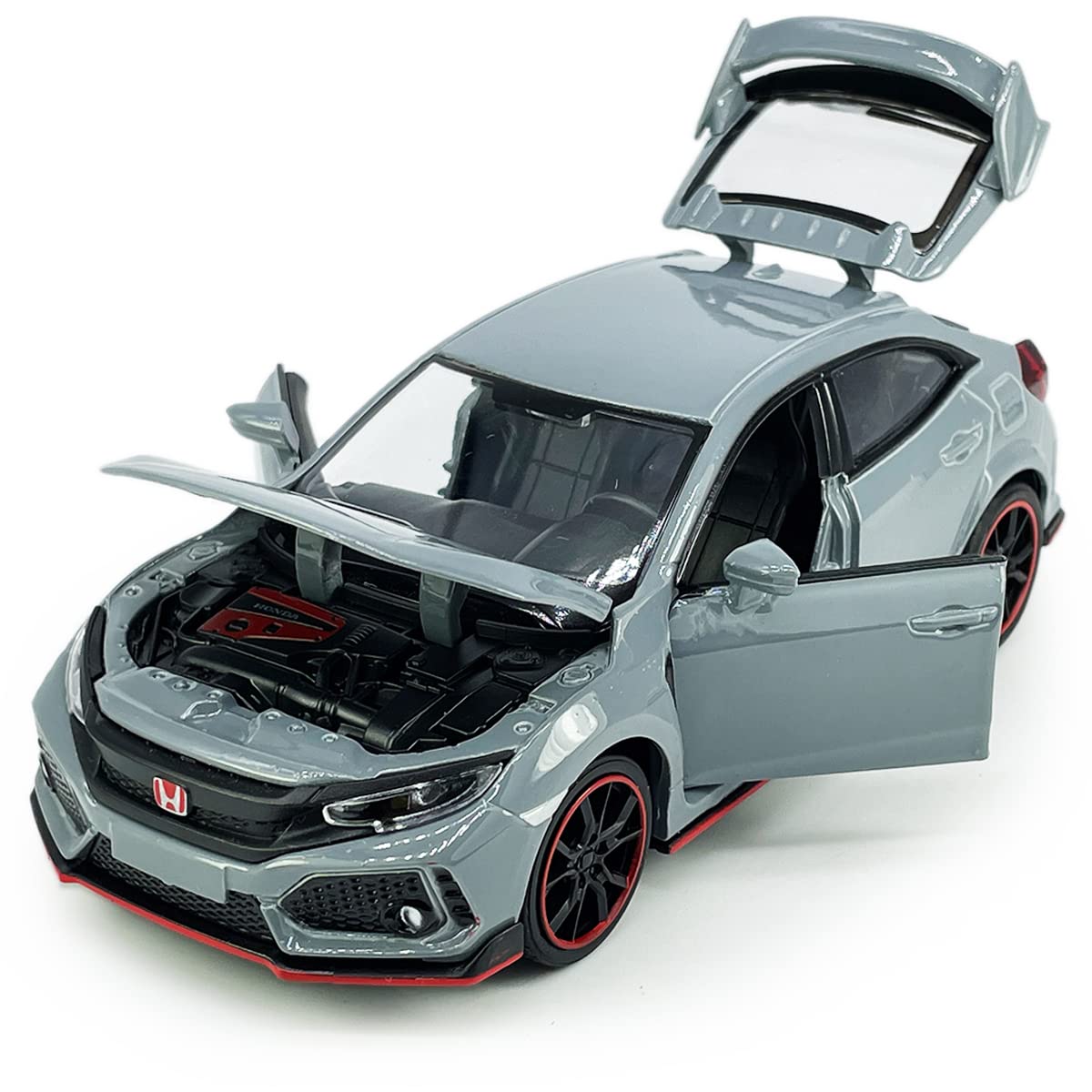 Metanyl Civic Type R toy car demonstrates pull-back action for quick rides.