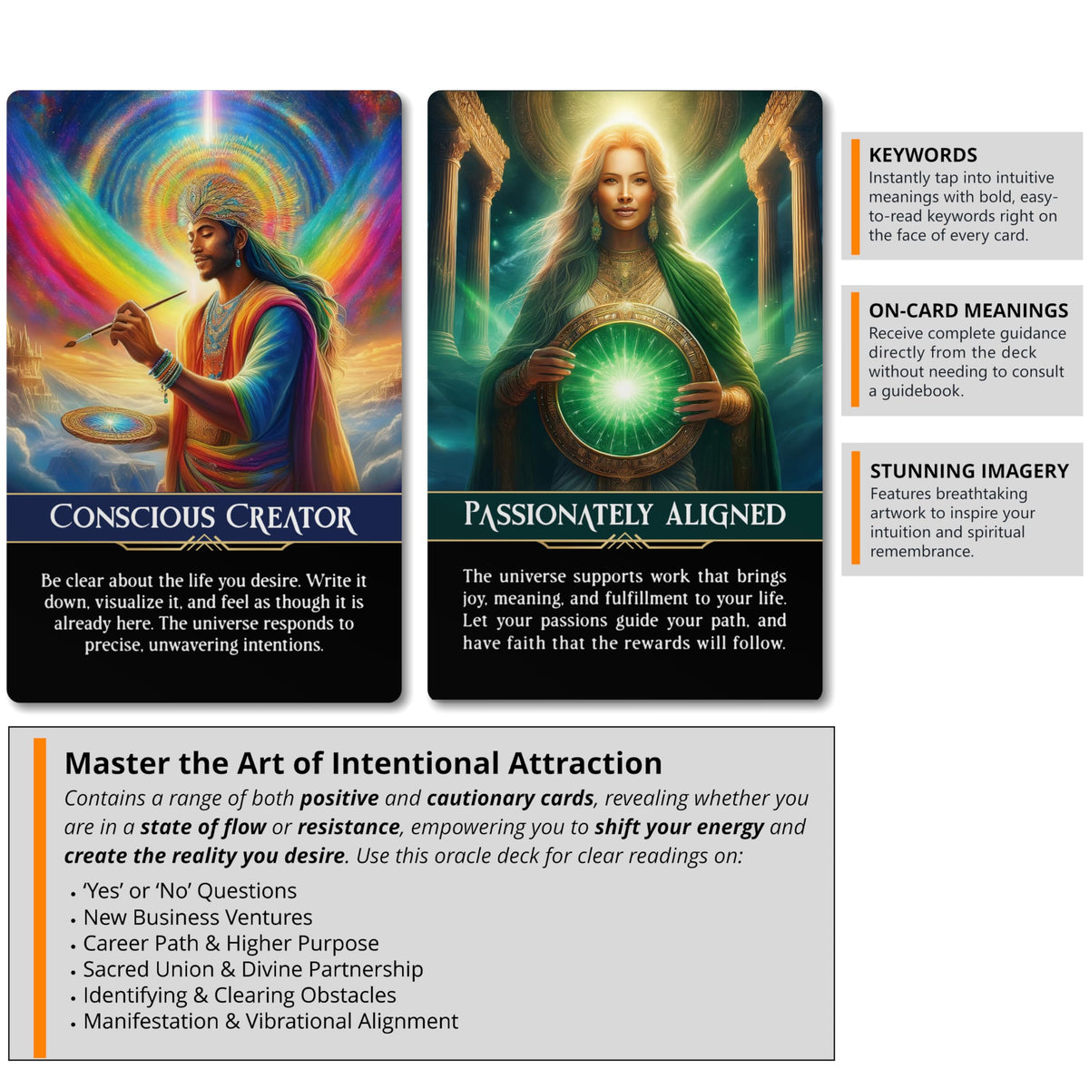 Metaphoracle Abundant Attraction on-card keywords provide quick guidance for readers