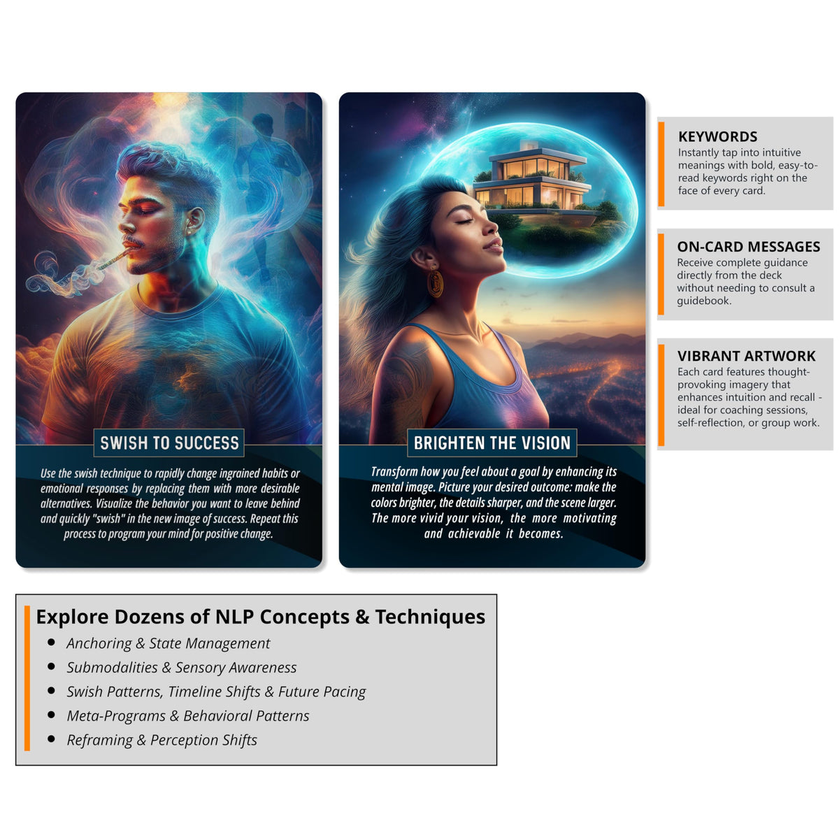 Metaphoracle cards enable future pacing practice for clearer outcomes.