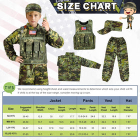 Metemot Kids Army Costume belt provides adjustable waist fit.