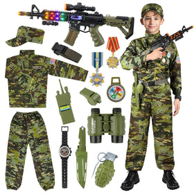 Metemot kids army costume deluxe set for imaginative play and Halloween.