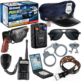 Metemot police hat with embroidered badge for authentic dress-up play