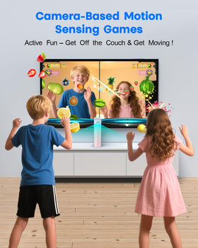 MetFut AR Motion Console showing body-control gameplay