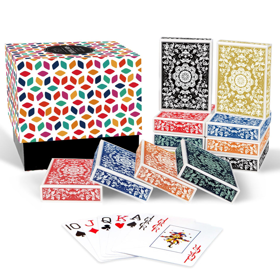 Metsyth 12-pack playing cards boxed set ideal for family game nights and gatherings