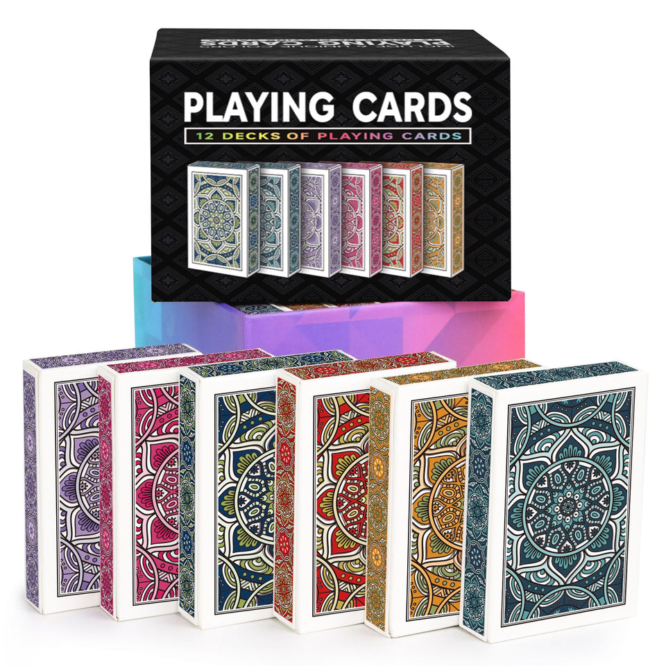 Metsyth 12-pack playing cards with colorful decks for versatile family game nights