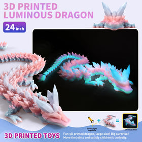 Meturebear 30in 3D dragon figurine with articulated joints for dynamic poses.