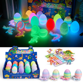 Meturebear dragon egg glow in dark reveals poseable mini dragon after light exposure.
