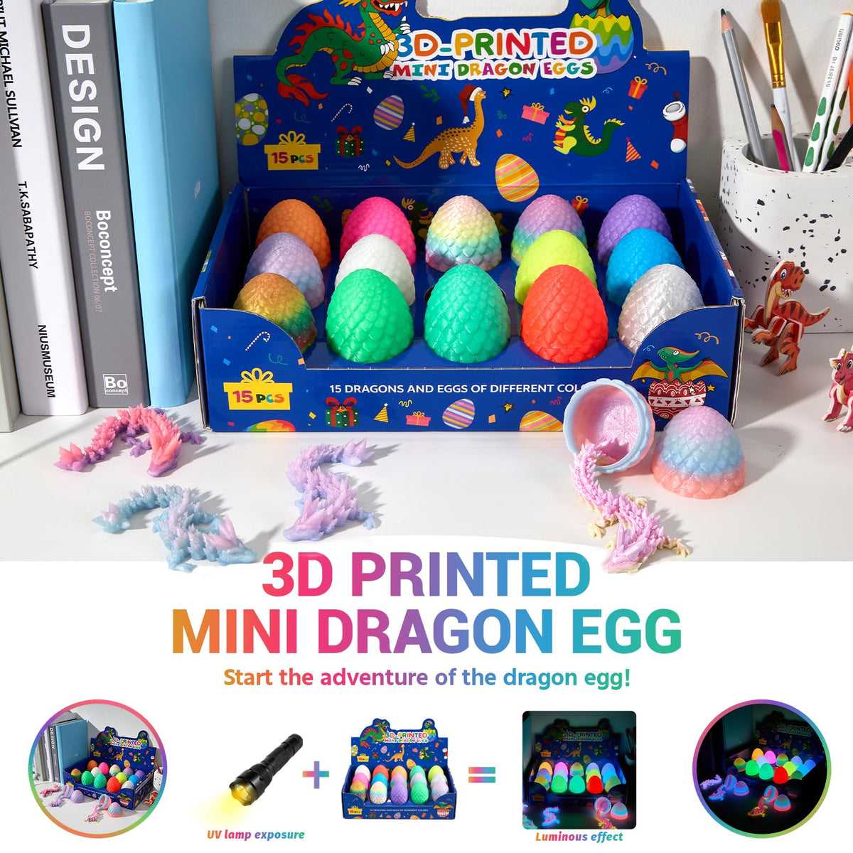 Meturebear dragon egg openable surprise inside featuring articulated dragon for tactile play.