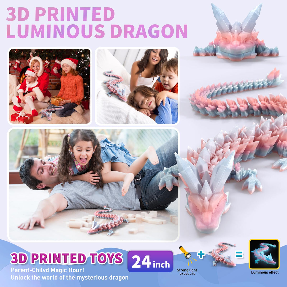 Meturebear giant crystal dragon available in multiple color options for decor.