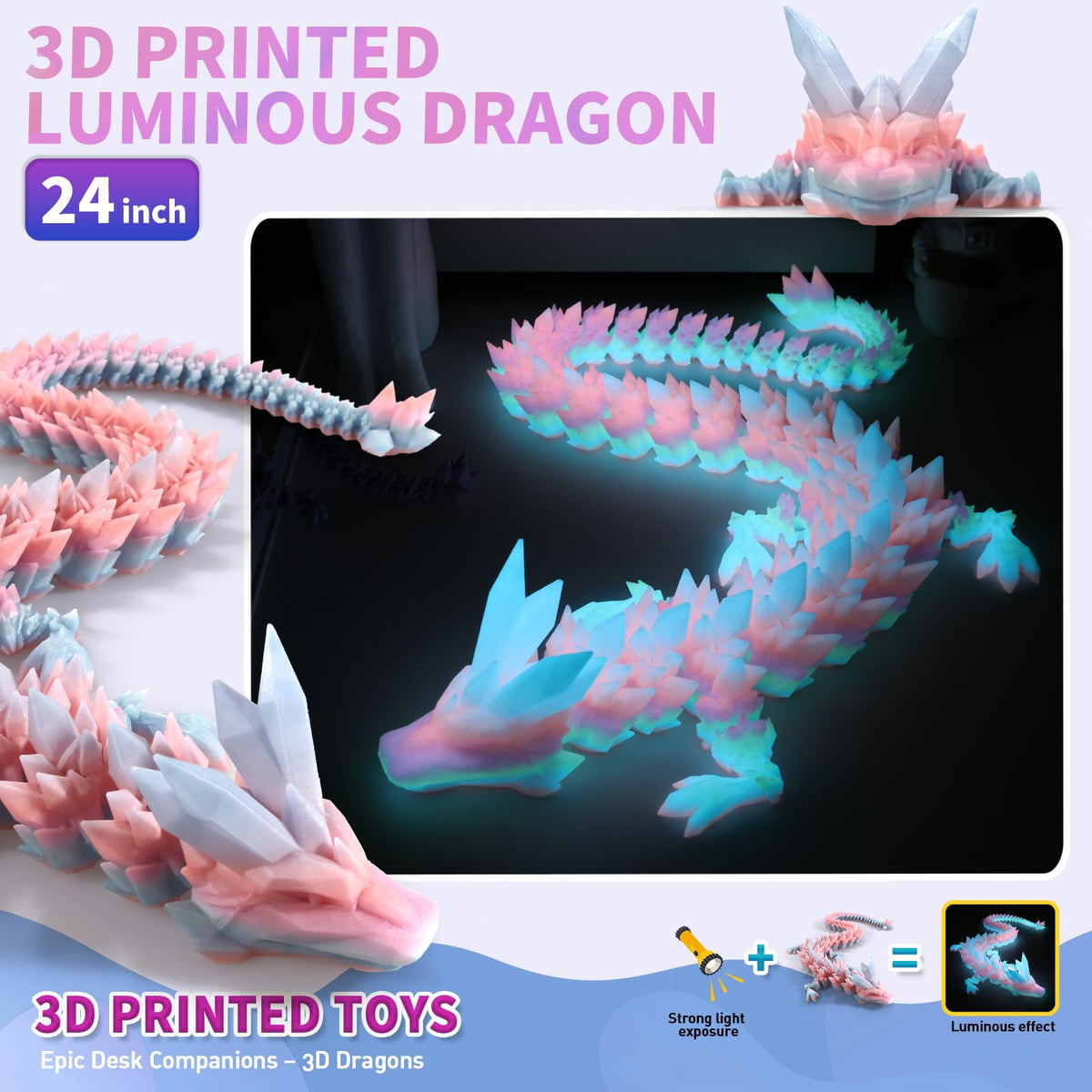 Meturebear dragon decor ideal for home, office, or car display setups.