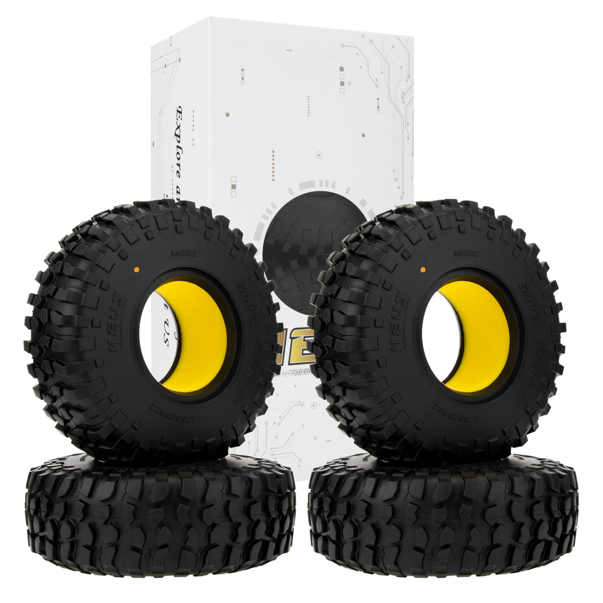 MEUS Racing 2.2 tires suited for Axial SCX10 Pro and similar crawlers.