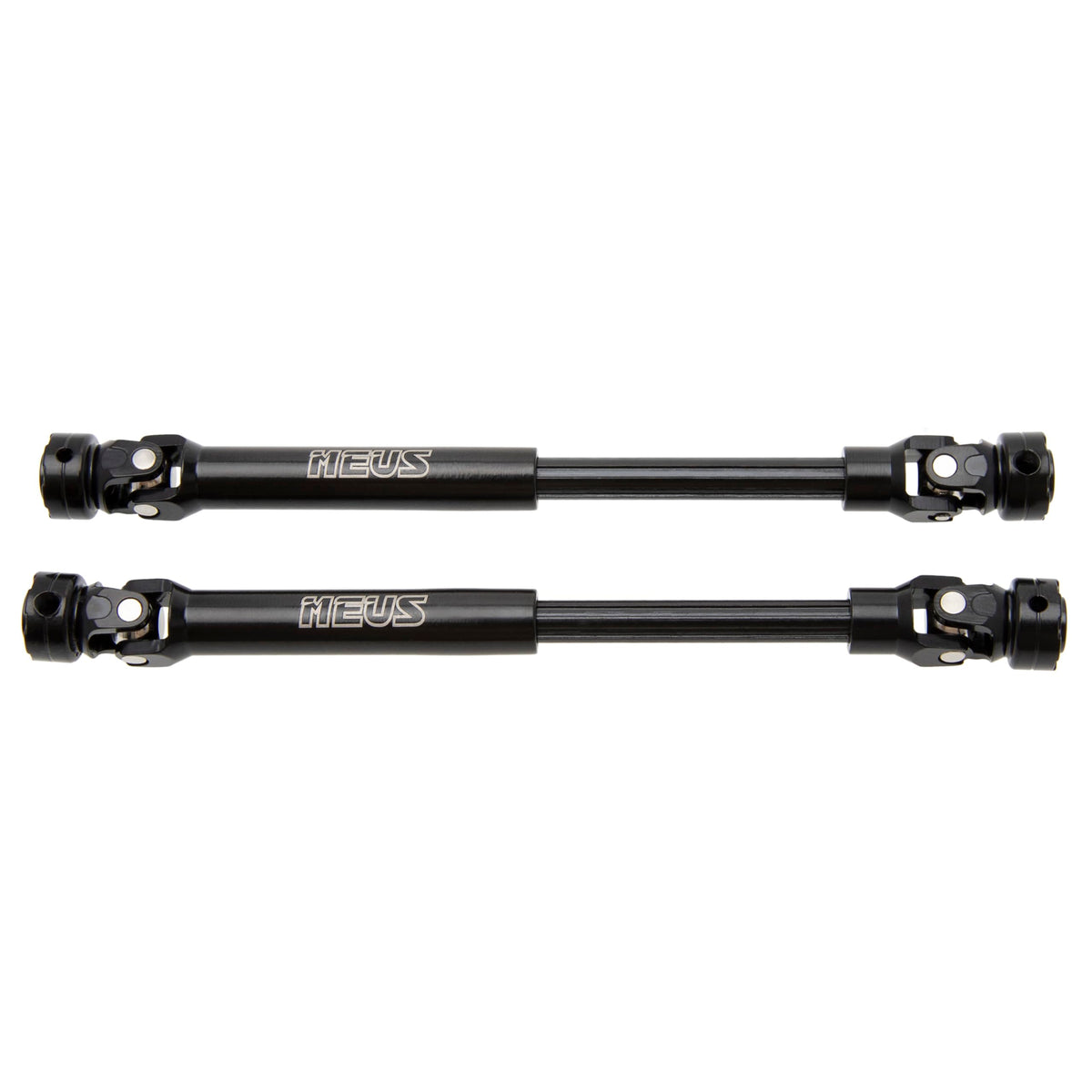 MEUS RACING hardened steel driveshafts with anodized coating resist wear during off-road runs