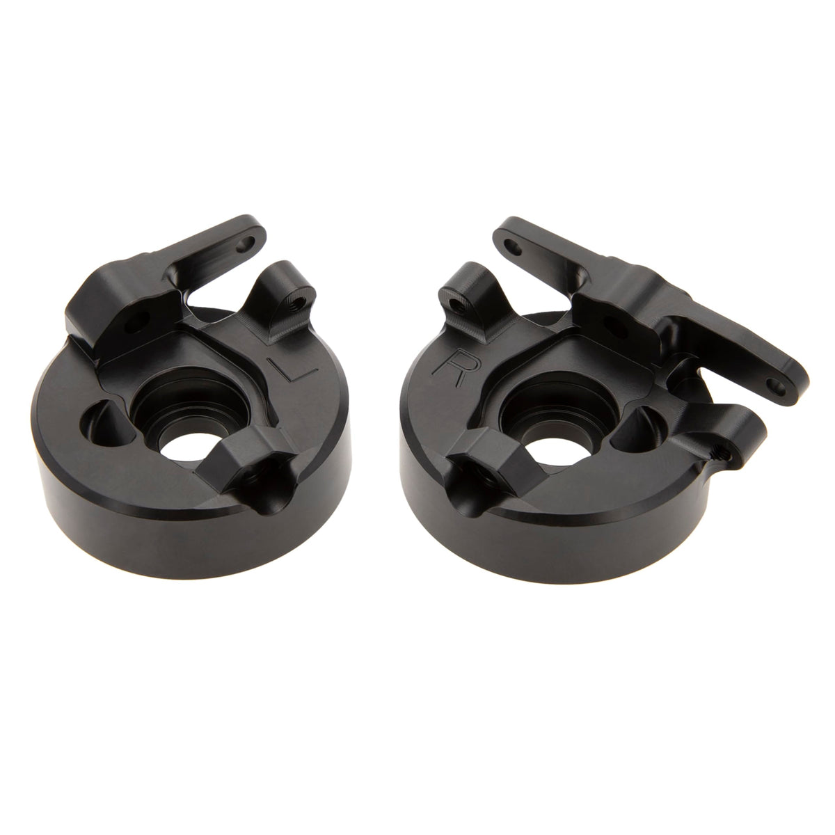 MEUS RACING brass steering knuckles installed on RC crawler demonstrate bolt-on upgrade compatibility