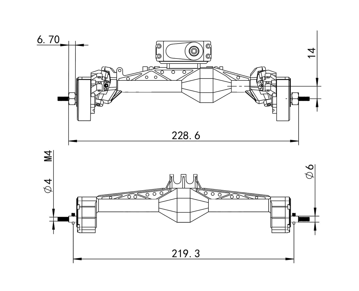 MEUS RACING Capra 1.9 40CR 6mm output shaft for strength