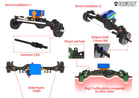 MEUS RACING Capra 1.9 rear portal axle enhances stability during climbs