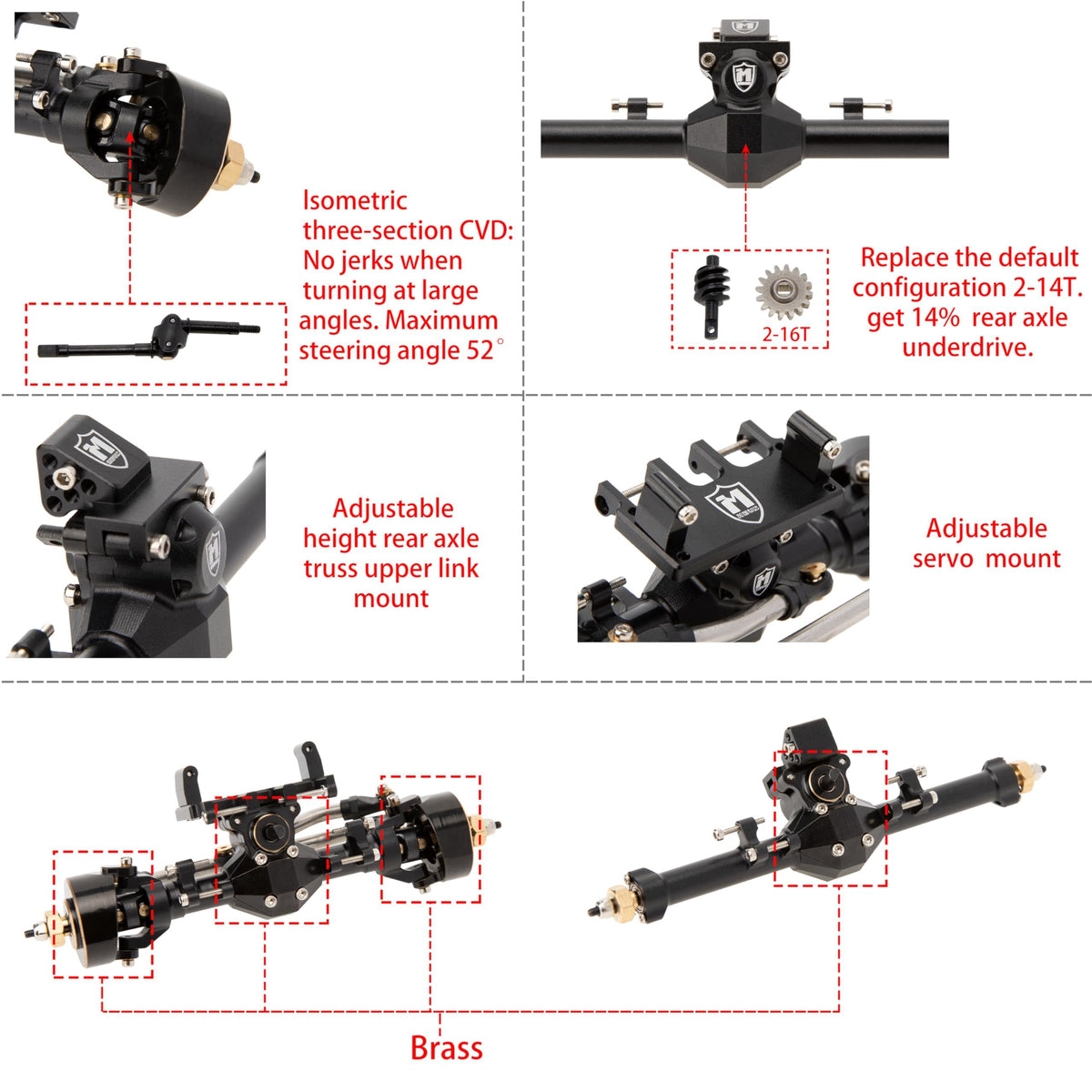 Meus Racing high torque servo mount for adjustable, strong steering