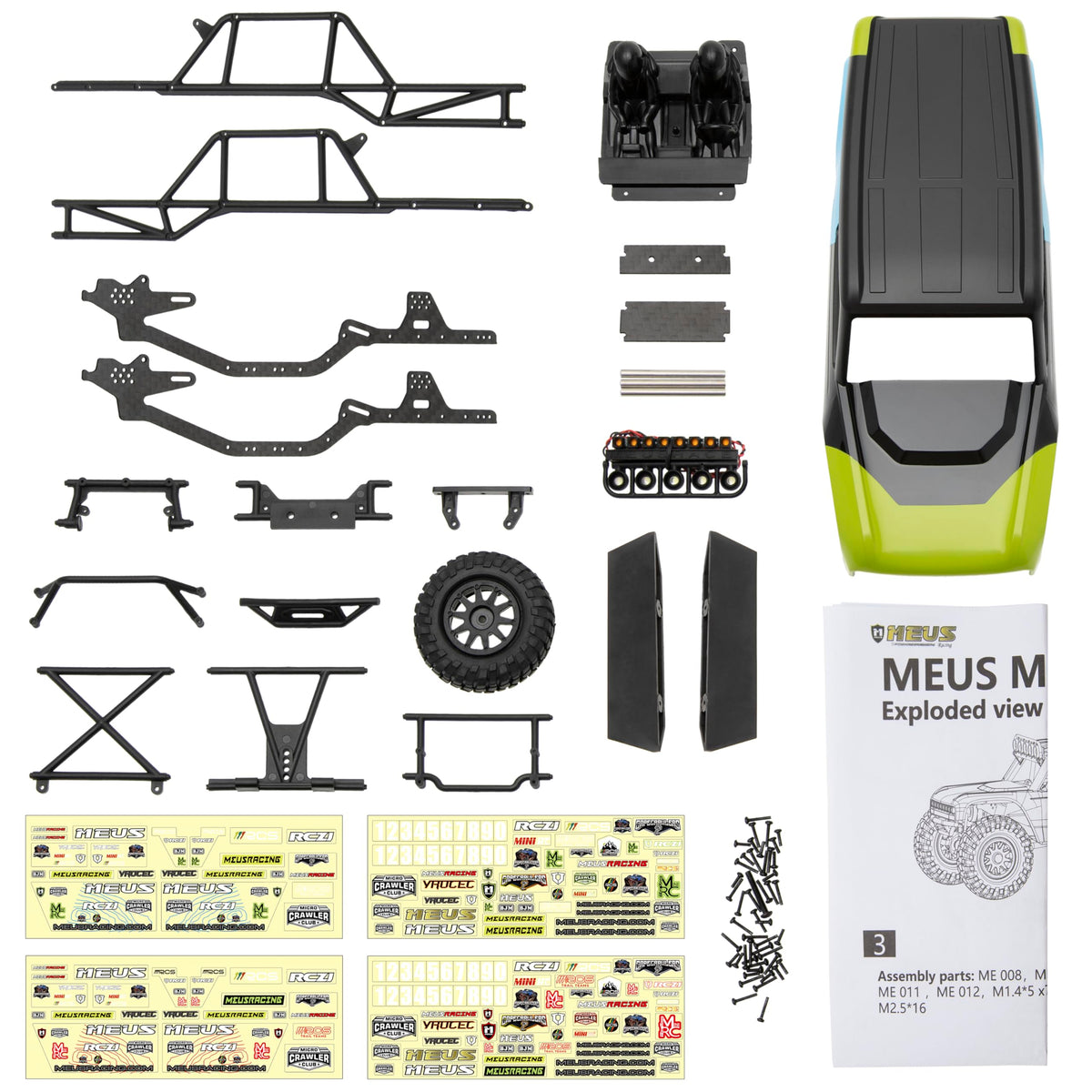 MEUS RACING MB24 nylon frame detail showing sturdy chassis integration