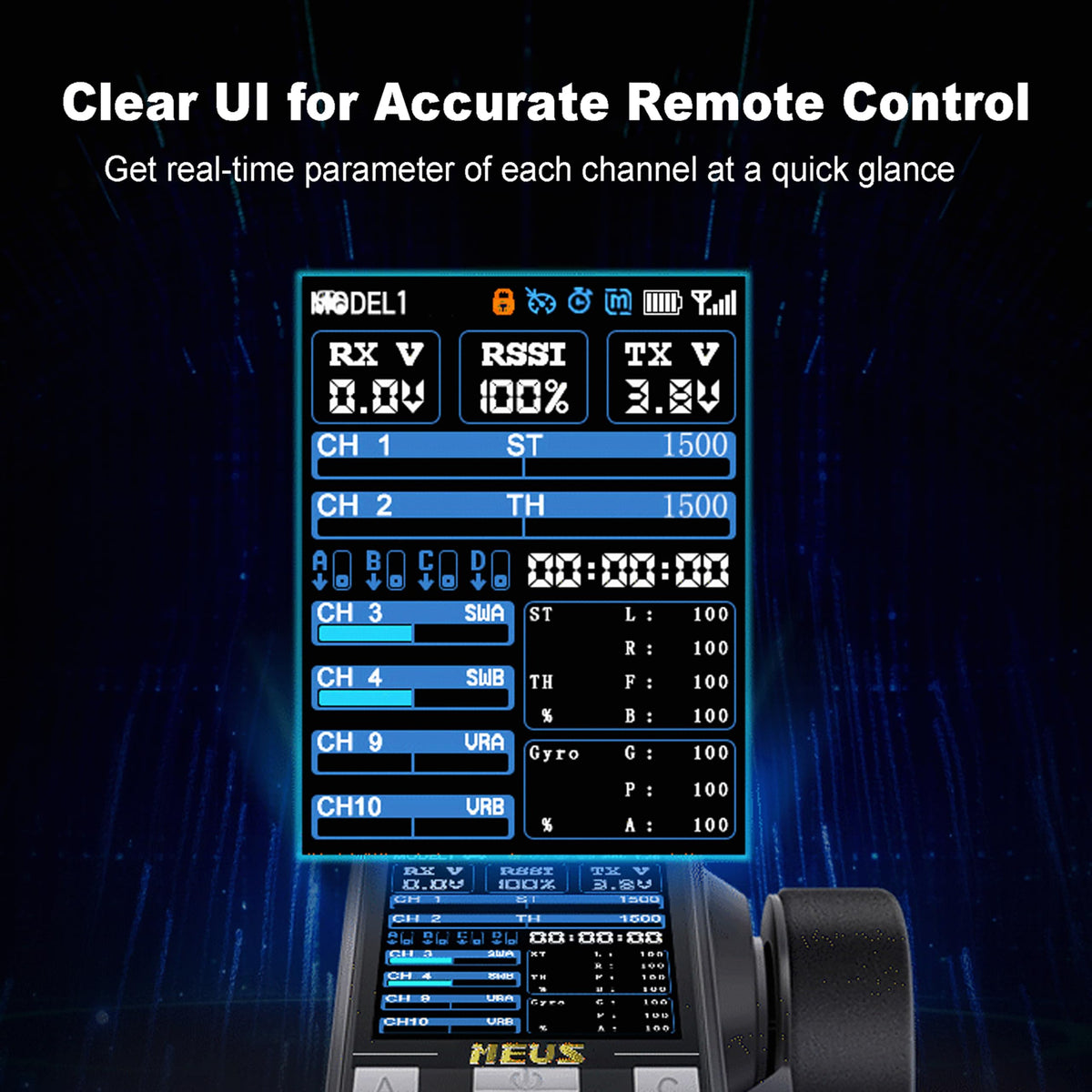 MEUS RACING ME-10B 10 channel configuration enables versatile RC operations