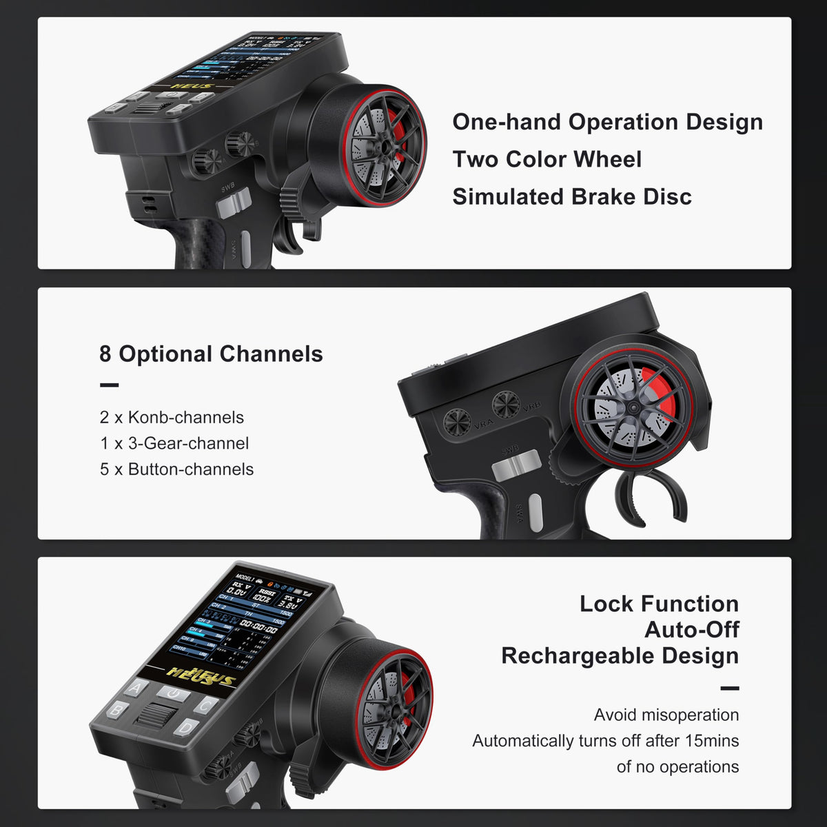 MEUS RACING ME-10B color screen UI showing real time channel data clearly