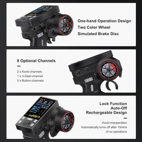 MEUS RACING ME-10B side buttons highlighting quick-channel access during races.