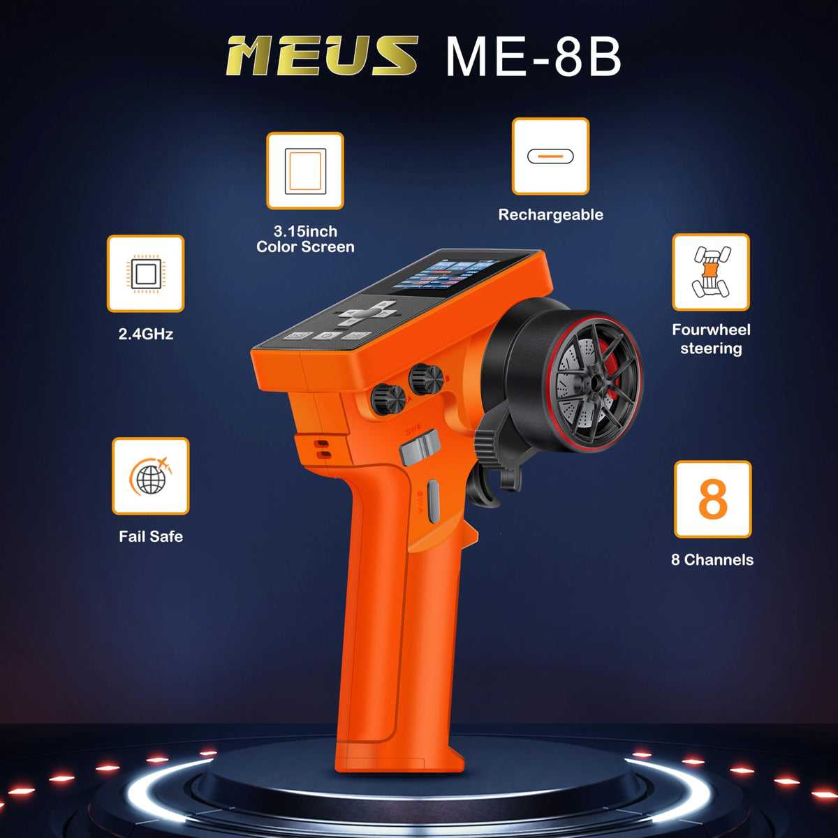MEUS RACING ME-8B side shot highlighting compact profile and easy reach