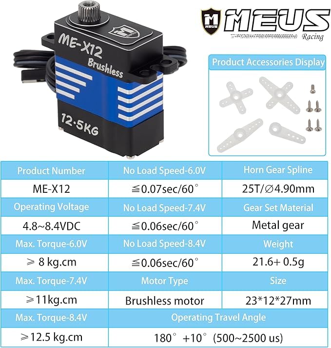 MEUS RACING metal gears servo close-up for durability
