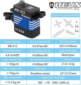 MEUS RACING metal gears servo close-up for durability